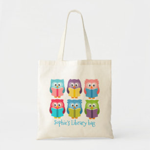 Colourful owls reading kid's library Tote Bag