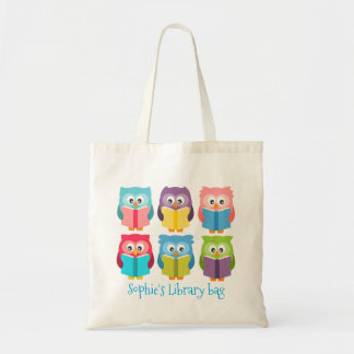 Colourful owls reading kid's library Tote Bag