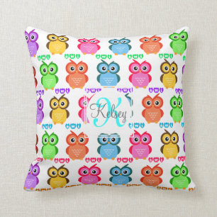 Colourful Own Monogram Throw Pillow