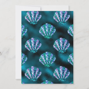 Colourful Oyster Shell Pattern Ocean Glam Turquois Invitation