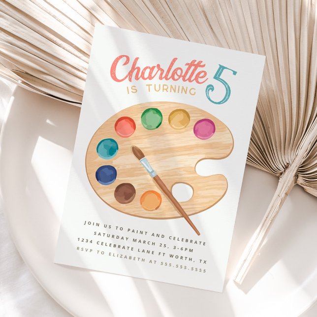 Colourful Paint and Art Birthday Party Invitation (Creator Uploaded)