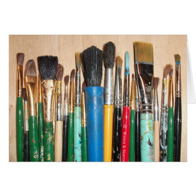 Colourful Paint Brushes in a Row (Front Horizontal)
