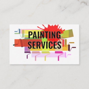 Colourful Paint Brushes Painting Business Card