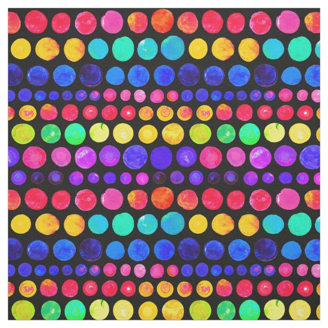 Colourful Paint Dots Pattern Fabric (Swatch)