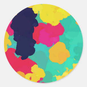 Colourful Paint Fiesta Arts Crafts Birthday Party Classic Round Sticker