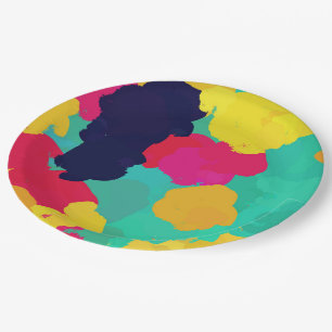 Colourful Paint Fiesta Arts Crafts Birthday Party Paper Plate