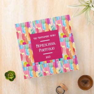 Colourful Paint Homeschool Customized  3 Ring Bind Binder