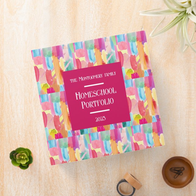 Colourful Paint Homeschool Customized  3 Ring Bind Binder (In Situ)