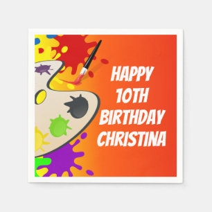 Colourful Paint Palette Art Painting Birthday Part Napkin