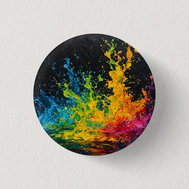 Colourful Paint Splash 1 Inch Round Button (Front)