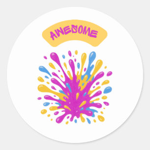 Colourful Paint Splash Awesome Sticker