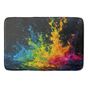 Colourful Paint Splash Bath Mat