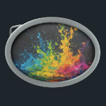 Colourful Paint Splash Belt Buckle<br><div class="desc">Artwork by Brady Arnold</div>