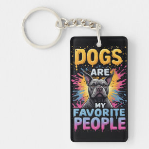 Colourful Paint Splash Bulldog Graphic Keychain