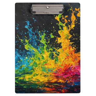 Colourful Paint Splash Clipboard