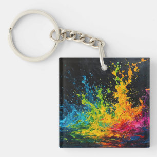 Colourful Paint Splash Keychain