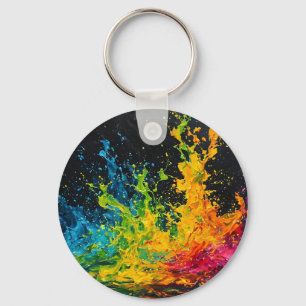 Colourful Paint Splash Keychain