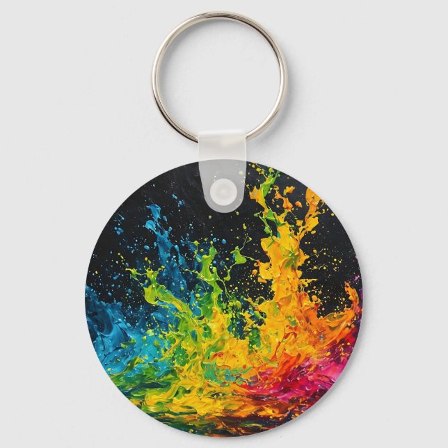 Colourful Paint Splash Keychain (Front)