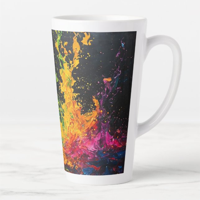 Colourful Paint Splash Latte Mug (Right)