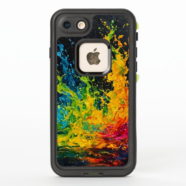 Colourful Paint Splash LifeProof iPhone Case (Back)