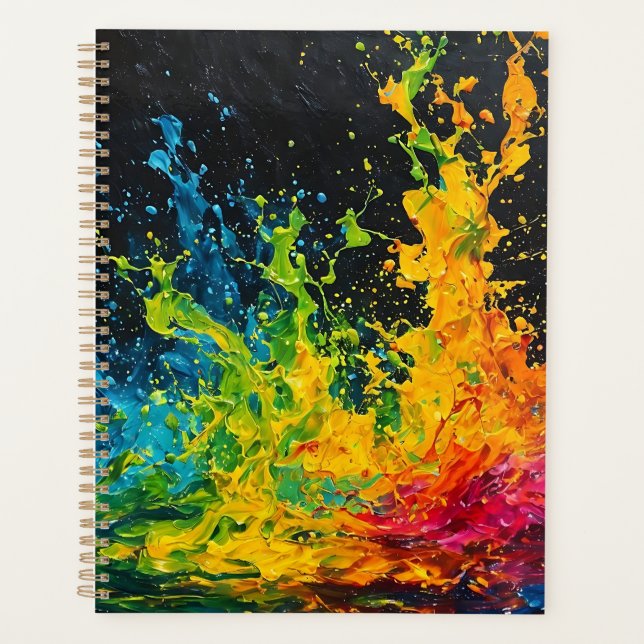 Colourful Paint Splash Planner (Front)