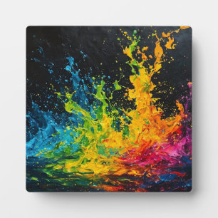 Colourful Paint Splash Plaque