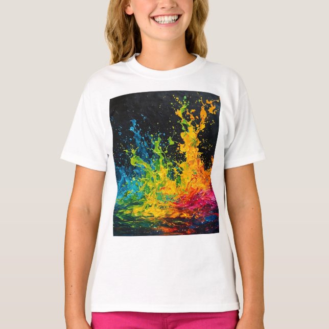 Colourful Paint Splash T-Shirt (Front)