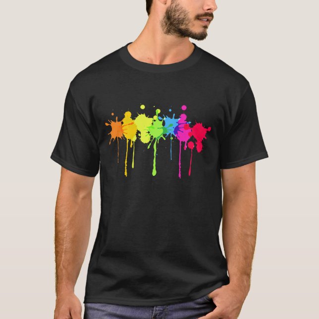 Colourful Paint splash t-shirt (Front)