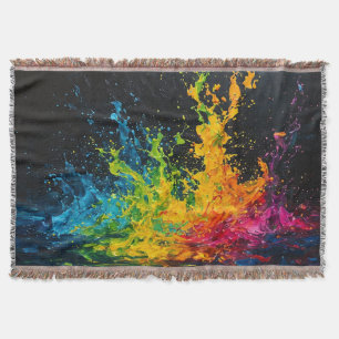 Colourful Paint Splash Throw Blanket