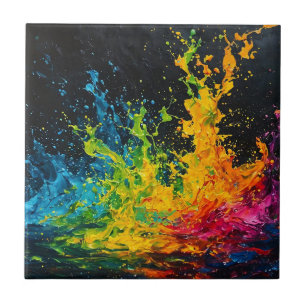 Colourful Paint Splash Tile
