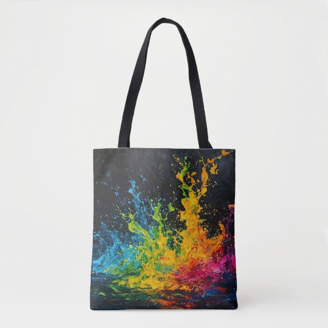 Colourful Paint Splash Tote Bag (Front)