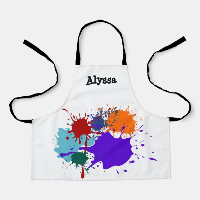 Colourful Paint Splats Apron (Front)