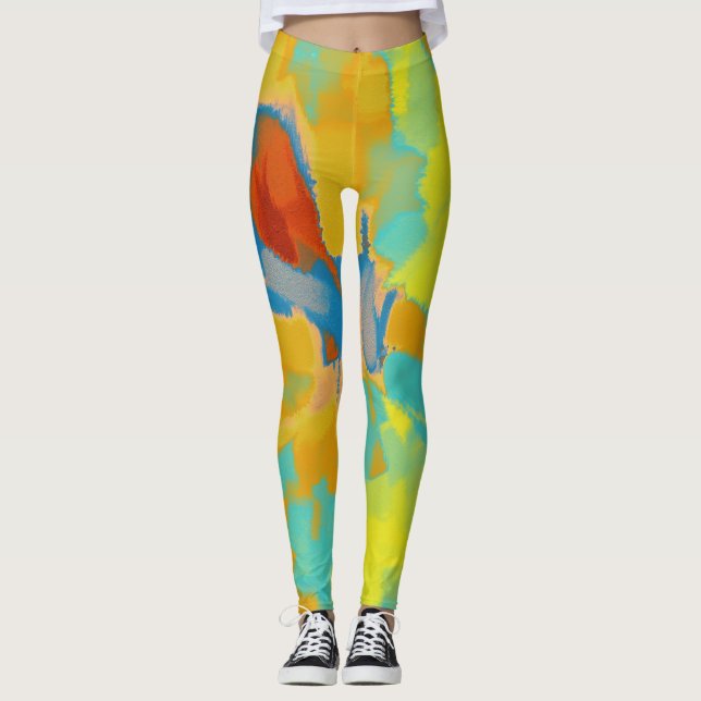 Colourful Paint Splatter #21 Leggings (Front)