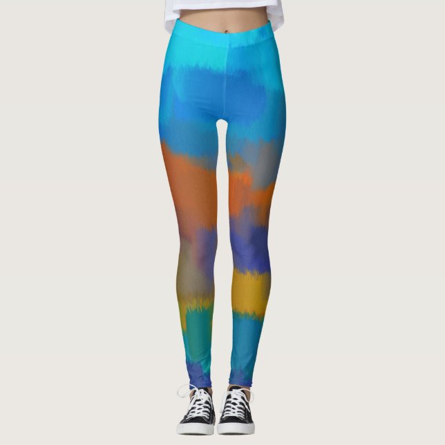 Colourful Paint Splatter #30 Leggings (Front)