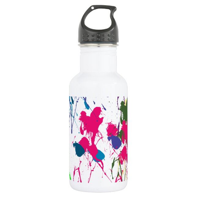 Colourful paint splatter 532 ml water bottle (Front)