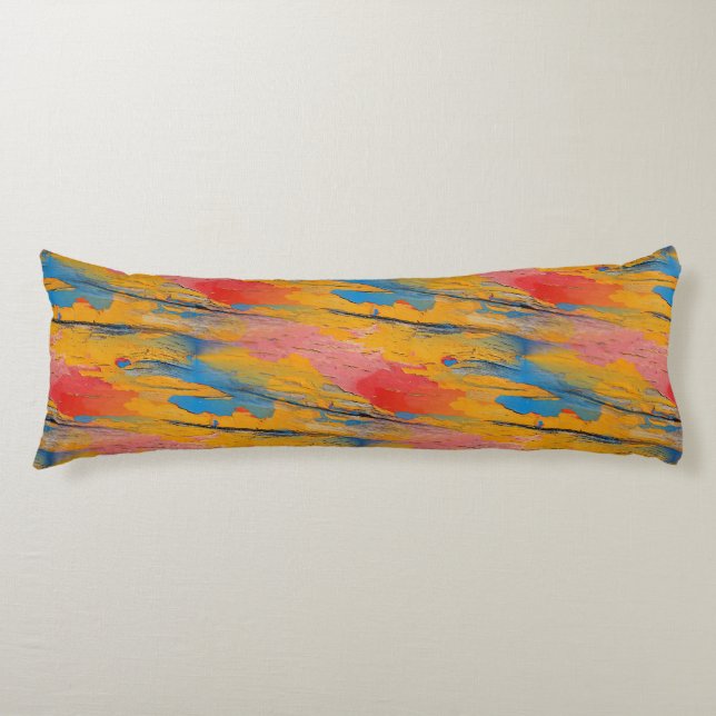 Colourful Paint Splatter Body Pillow (Front)