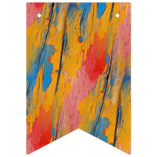 Colourful Paint Splatter Bunting Flags (First Flag)