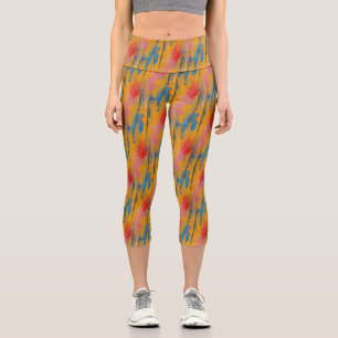 Colourful Paint Splatter Capri Leggings