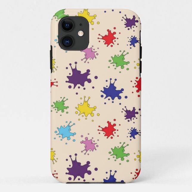 Colourful paint splatter design i phone case (Back)
