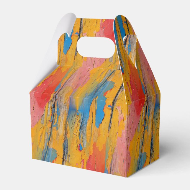 Colourful Paint Splatter Favor Box (Front Side)