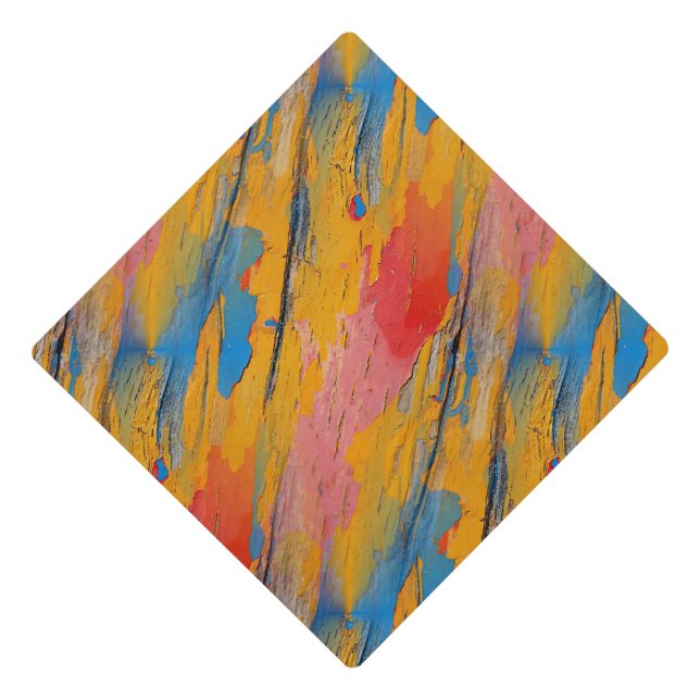 Colourful Paint Splatter Graduation Cap Topper (Front)
