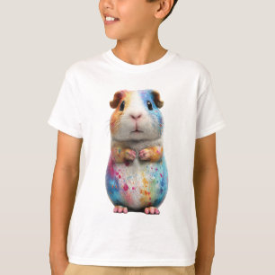 Colourful Paint Splatter Guinea Pig Kids T-Shirt