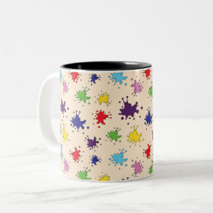 colourful paint splatter ink splash Two-Tone coffee mug