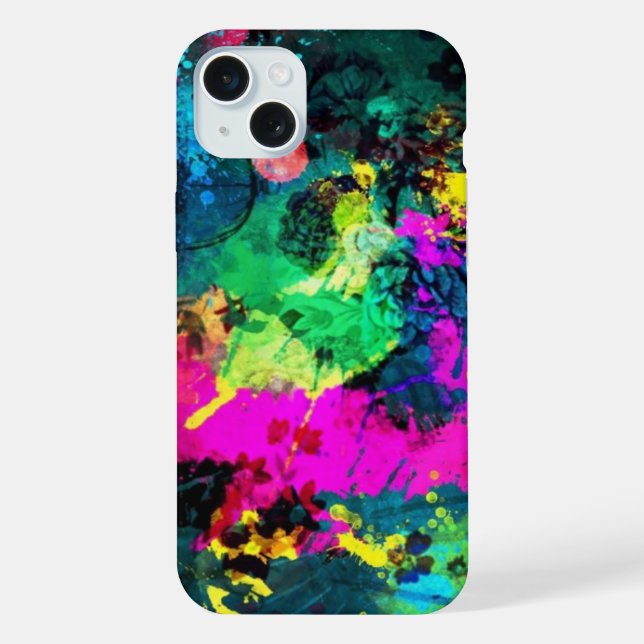 colourful paint splatter iPhone case (Back)