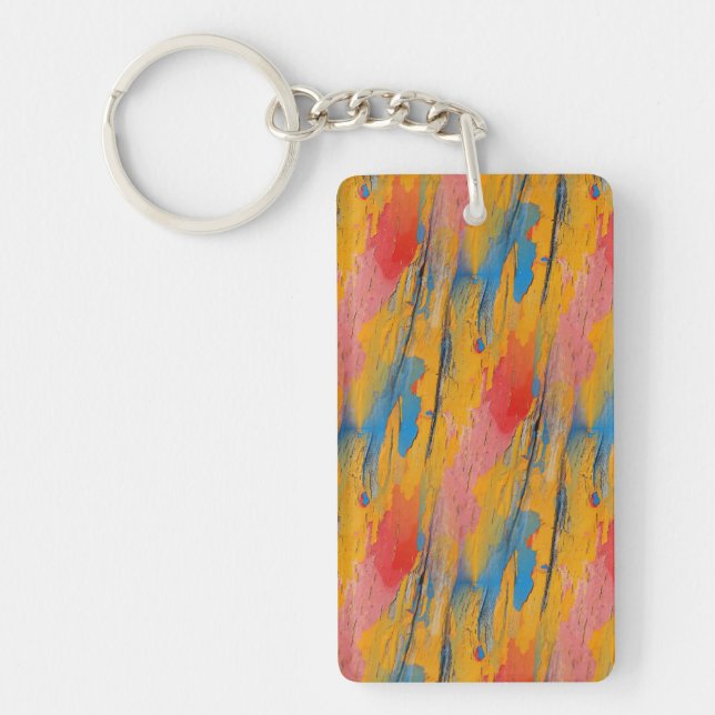 Colourful Paint Splatter Keychain (Front)