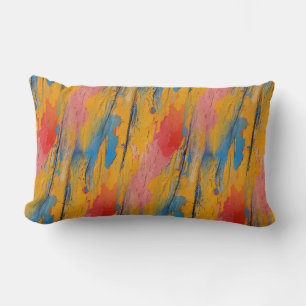 Colourful Paint Splatter Lumbar Pillow