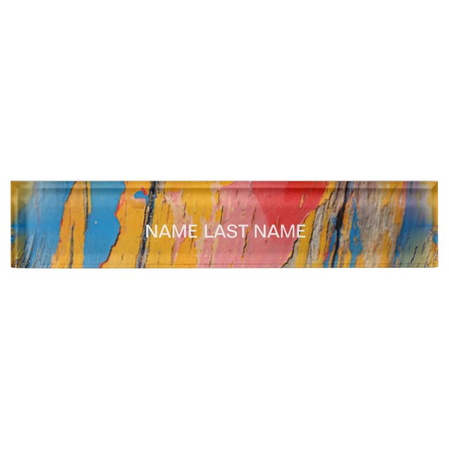 Colourful Paint Splatter Nameplate (Front)