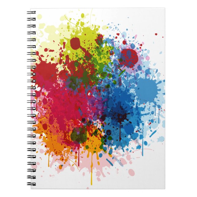 Colourful Paint Splatter Notebook (Front)