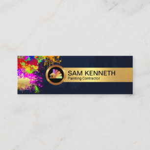 Colourful Paint Splatter Peeling Paint Mini Business Card