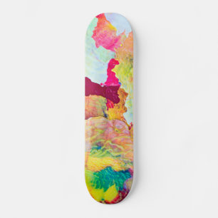 Colourful Paint Splatter Skateboard